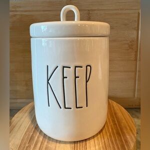 Rae Dunn White Ceramic Storage Container